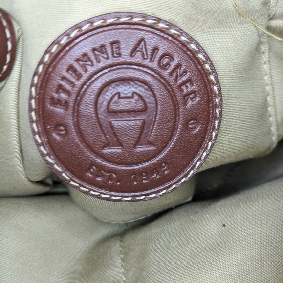 Etienne Aigner Green Crossbody Bag with Brown Leather Trim - Picture 10 of 11